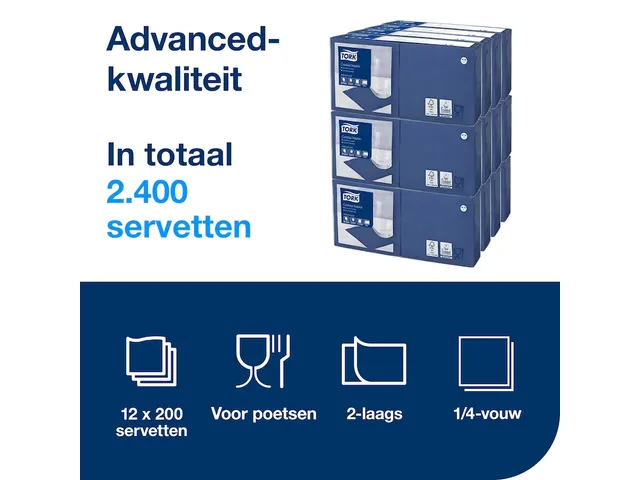 Tork 477825 Cocktailservet Advanced Donkerblauw 24x24cm