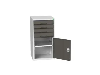 ladekast HxBxD 1000x525x550mm 4laden romp RAL7035 front RAL7016 - 1