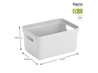 Sigma Home opbergbox 13L wit - 35x24,6x18,3cm - 2