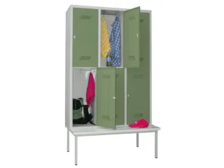 banklocker,dubbeldeks,HxBxD 2150x1200x800mm,RAL7035,front RAL6011 - 1