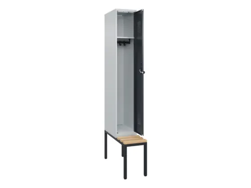 locker met bank,HxBxD 2120x300x815mm,1vak,vak B 300mm,draaigrendel