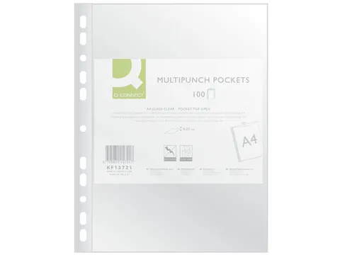 Geperforeerde Showtas A4 11-gaats Transparant Glashelder 50mic