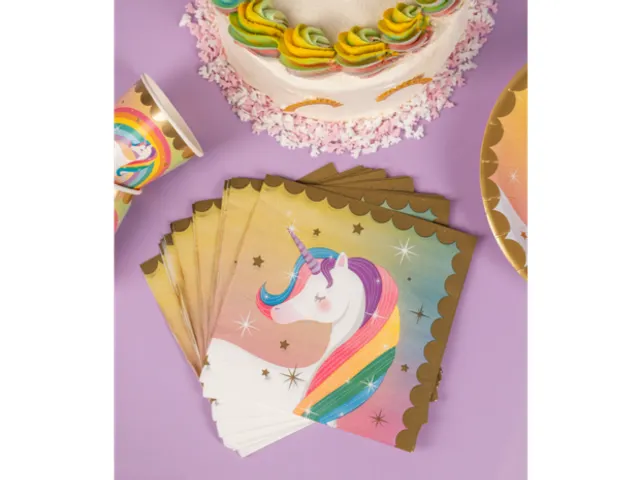 Unicorn servetten 16x16cm 16 stuks