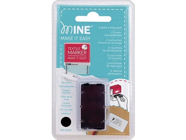Stempelkussen MINEstamp textielstempel 2 stuks zwart