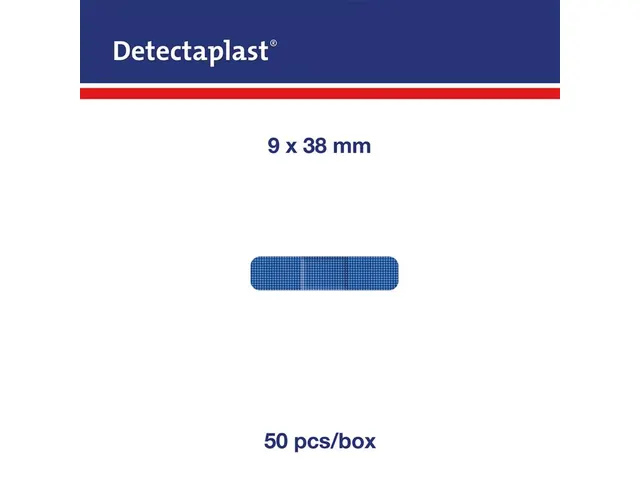 Detectaplast 8238 piercingpleister elastisch blauw 9x38 mm 50 stuks