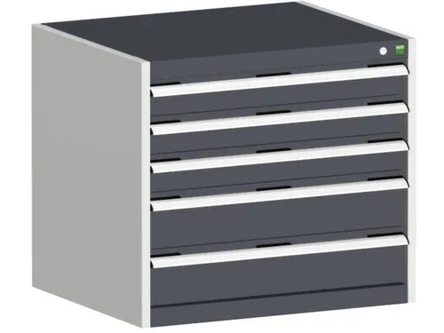 ladekast HxBxD 700x800x750mm 5laden romp RAL7035 front RAL7016