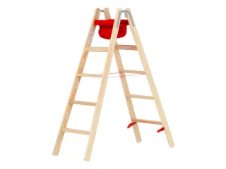 trapladder,beide zijden,2x5,treden,balk L 1,52m,hout - 3