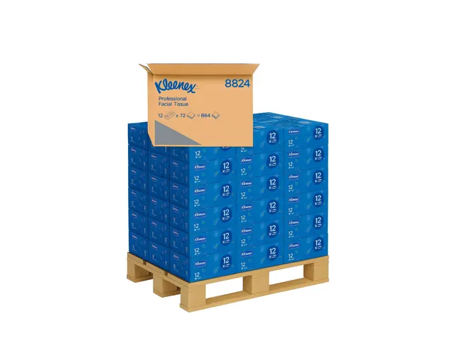Facial tissues Kleenex 3-laags standaard 12x72stuks wit 8824 Pallet