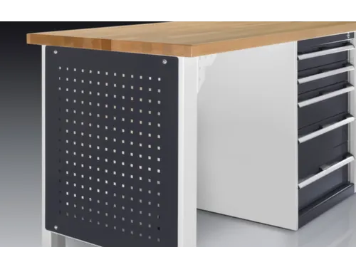 zijpaneel,v. werkbank,HxB 692x610mm,geperfor.,RAL7016