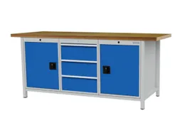 werkbank,HxBxD 860x2000x750mm,onderstel RAL6011,fronten RAL5013