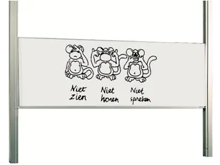 Enkelvlaksbord 100x400 cm Hoogteverstelbaar Kolom Wit - 1