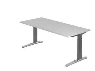 In hoogte verstelbaar bureau,HxBxD 680-850x1800x800mm,blad grijs - 1