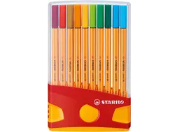 Fineliner STABILO point 88 ColorParade rollerset geel/rood F ass 20st