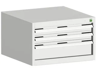 ladekast HxBxD 400x650x525mm 3laden RAL7035 front RAL7035 - 2