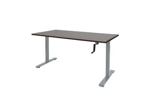 Slinger Bureau Zit-sta Aluminium Poot 160x80cm Blad Logan Eiken