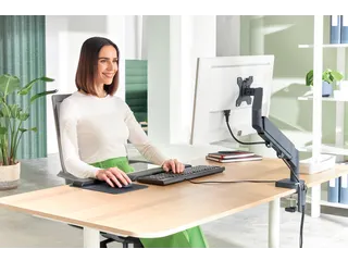 Monitorarm Leitz Ergo ruimtebesparend enkel donkergrijs - 18