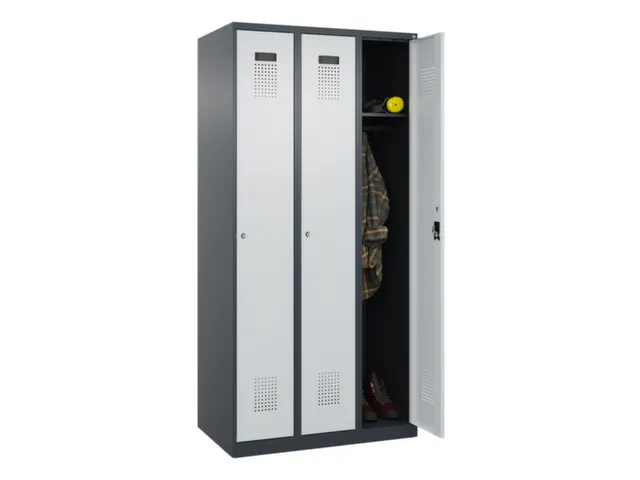 locker,HxBxD 1850x900x500mm,3vak,vak B 300mm,cil.-slot,staand op vloer
