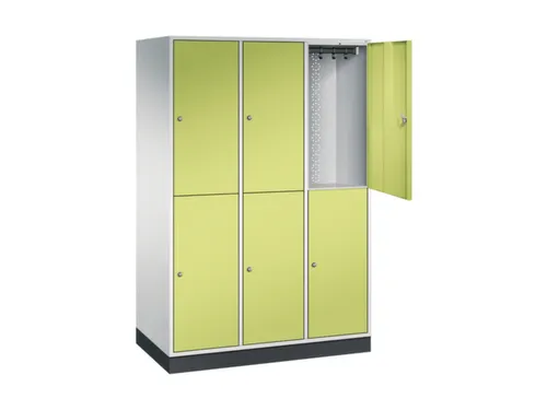 Dubbeldekse garderobekast,RAL 7035/RDS1108060,HxBxD 1950x1220x600mm