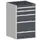 ladekast HxBxD 1000x650x525mm 5laden romp RAL7035 front RAL7016
