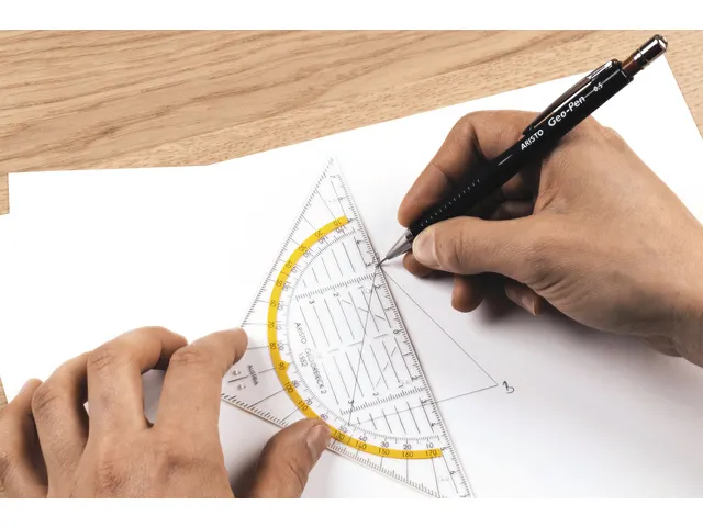 Equerre Géométrique 1552 160mm Tranparent Avec Bande Jaune