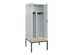 PBM-locker met bank,HxBxD 2120x800x815mm,2vak,vak B 400mm