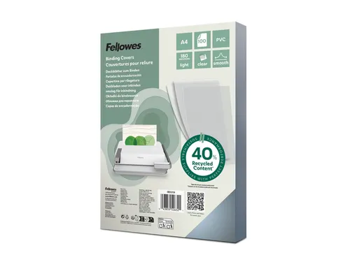 Voorblad Fellowes A4 Pvc 180 Micron Transparant