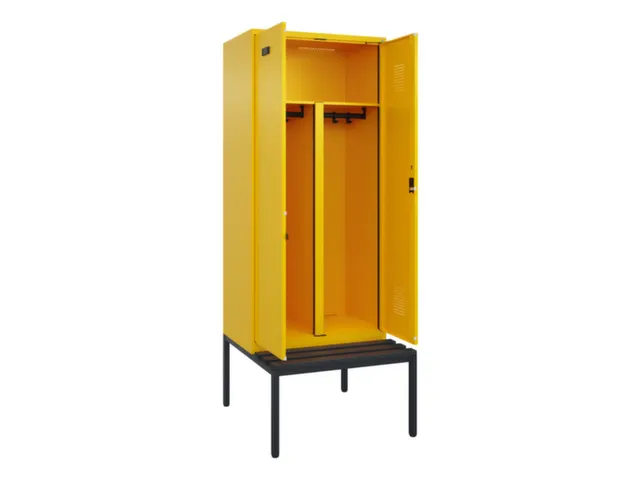 PBM-locker met bank,HxBxD 2120x800x815mm,2vak,vak B 400mm