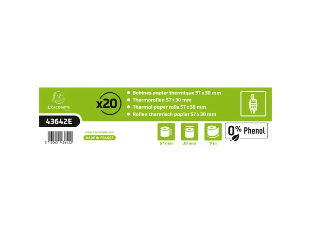 Exacompta Kassarol 43642E Wit 57mmx30mmx12 mm 55 Gram
