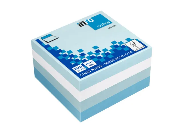 Bloc-mémos 75x75mm assorti Islande bloc de 400 feuillets