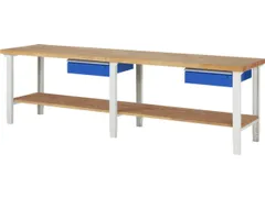 werkbank,HxBxD 790-1140x3000x700mm,beukblad,draagverm. 750kg