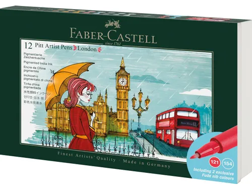 Tekenstift Faber-Castell Pitt Artist Pen Brush set 12 stuks London