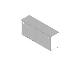 schuifdeurkast,HxBxD 730x1600x450mm,1xhouten vloer,2ordnerhoogte - 1