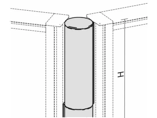 verbindingskolom,v. scheidingswand,H 1000mm,hoek 0-180°