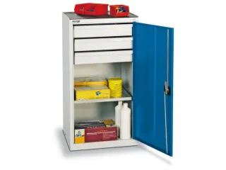 Draaideurkast Hxbxd 1000x500x500mm 3laden 1legbord Ral5010 - 2