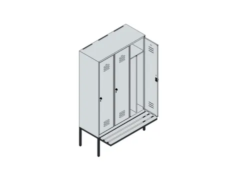 locker voor scheiding van kleding,HxBxD 2120x1200x815mm,3vak