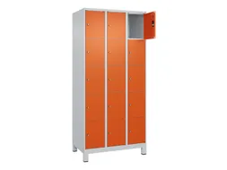 lockerkast,HxBxD 1950x900x500mm,3x5vakken,vak B 300mm,cil.-slot,voeten