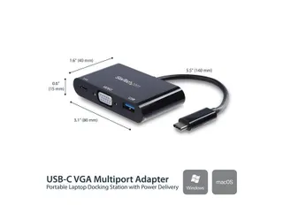Usb-c Naar Vga Multifunctionele Adapter Power Delivery Usb-a Poort - 2