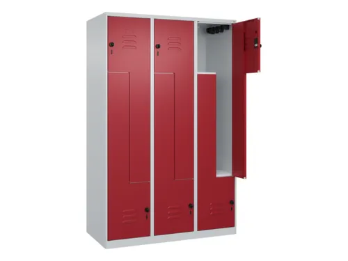 Z-garderobekast,HxBxD 1850x1200x500mm,vak B 200/400mm,draaigrendel