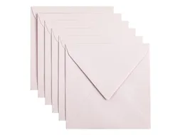 Envelop Papicolor 140x140mm Lichtroze Gegomd pak à 6 stuks