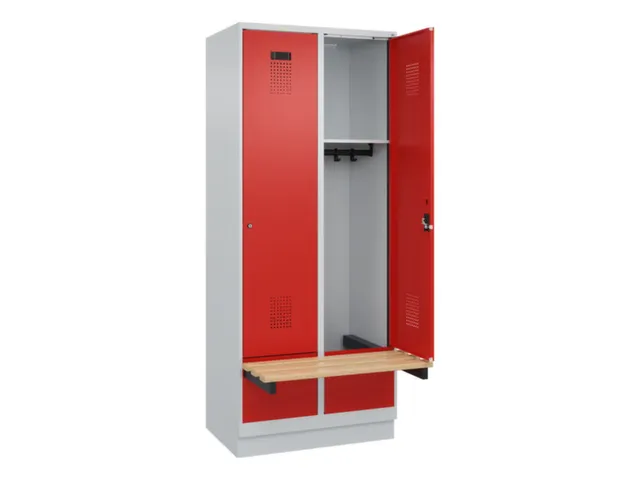 locker met bank,HxBxD 1950x800x815mm,2vak,vak B 400mm,cilinderslot