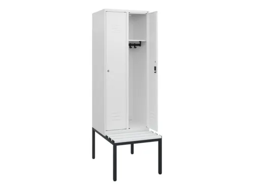 locker met bank,HxBxD 1950x600x815mm,2vak,vak B 300mm,cil.-slot