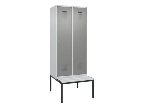 locker met bank,voor scheiding van kleding,HxBxD 2120x800x815mm,2vak