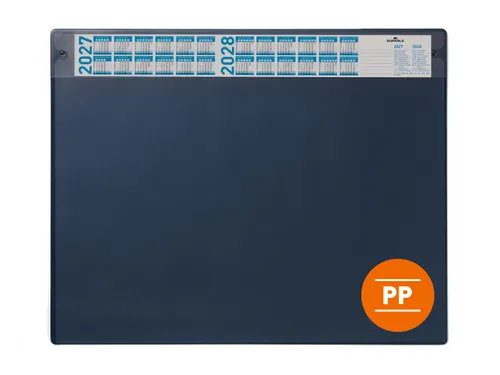 Durable Schrijfonderlegger 65x48cm kalender Blauw met PP afdekvel