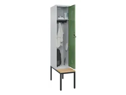 locker met bank,HxBxD 2120x400x815mm,1vak,vak B 400mm,draaigrendel