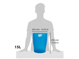 ECOBIN Papiermand 15 Liter Blauw Transparant - 12
