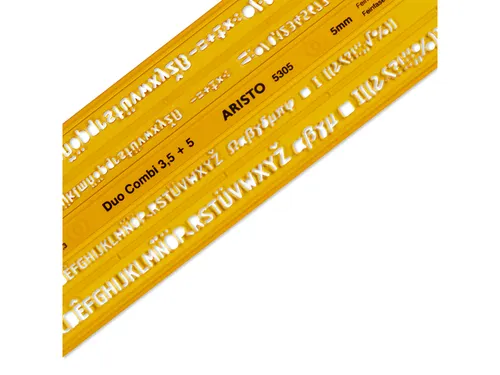 Lettersjabloon Aristo duo-combi 3,5/5 mm recht