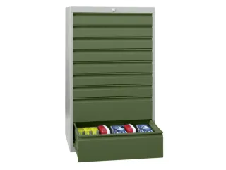 ladekast HxBxD 1000x715x600mm 8laden slot RAL7035 front RAL6011 - 2