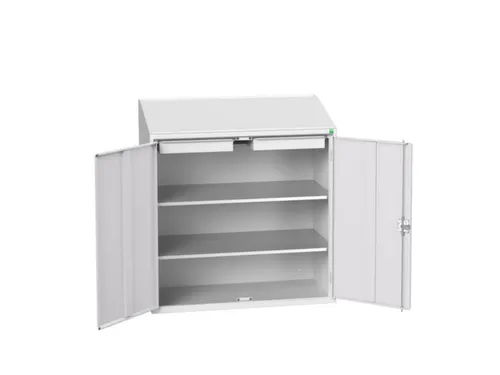 lessenaarkast 1130x1050x550mm 2 legborden 2 laden RAL7035