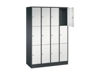 lockerkast,RAL 7021/RAL 7035,HxBxD 1950x1220x500mm,4x3vakken,cil.-slot - 1
