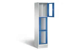 Lockerkast 1800x420x500mm 1x3 vakken Cilinderslot, Sokkel, RAL5010